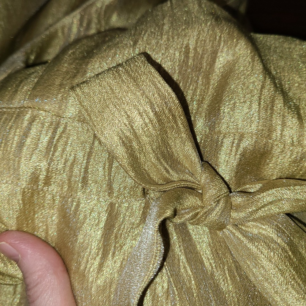 Context Dress & Overcoat 1960s Inspired Metallic Gold Size 8 Empire Waist - Picture 8 of 14
